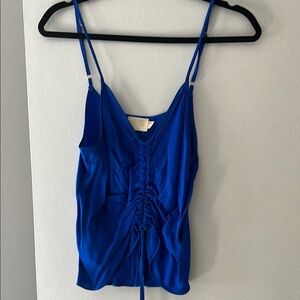 Nation LTD Blue Ruched Tie Front Camisole
